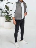 Pánská prošívaná tmavě šedá vesta FashionStreet TX5081 Pánská prošívaná tmavě šedá vesta FashionStreet TX5081