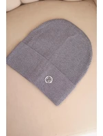 Dámská čepice z modalu a viskózy s ozdobným knoflíkem tmavě šedá