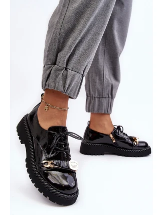 Dámské lakované polobotky D&A MR870-81 černé