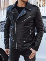 Pánská kožená bunda černá FashionStreet TX4276