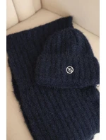 Dámská souprava čepice a dlouhý šál z měkké příze modrý Dámská souprava čepice a dlouhý šál z měkké příze modrý