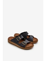 Lehké pohodlné pánské žabky s přezkami Inblu MT000016 modré