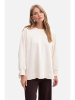B306 Pletená mikina volného střihu - vanilka
