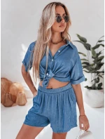 Dámský plátěný set oversize LINEN LOVE navy blue FashionStreet AY1138