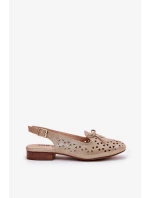 Dámské perforované baleríny s otevřenou patou Navinnia – zlaté