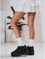 Dámské látkové sněhule s kožešinou černé FashionStreet ZY1296 Dámské látkové sněhule s kožešinou černé FashionStreet ZY1296