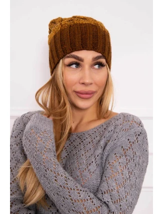 Paris fleecová čepice K213 hnědá+hořčičná Paris fleecová čepice K213 hnědá+hořčičná