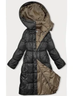 Dlouhá černá dámská zimní bunda (YP-22073-1)