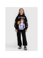 Dívčí nepruhovaná mikina s kapucí 4F 4FJRAW25TSWSF2293-20S