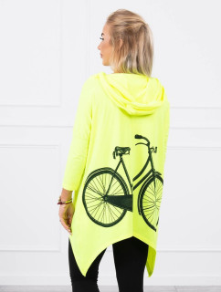 Mikina s potiskem kola žlutá neonová
