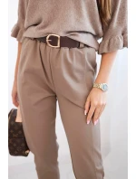 Dámské viskózové kalhoty s páskem a zúženými nohavicemi fango