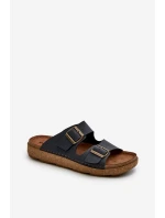 Lehké pohodlné pánské žabky s přezkami Inblu MT000016 modré