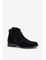 Dámské Botky S Prořezáváním Na Zip Černé S.Barski HY42-081