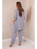 Sada halenka + kalhoty s přívěskem 27943 šedá - Koucla Sada halenka + kalhoty s přívěskem 27943 šedá - Koucla