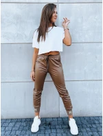 Dámské kožené kalhoty TERRACE camel FashionStreet UY1696