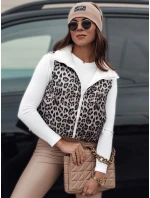 Dámská přechodná krátká prošívaná oboustranná vesta LEOVELLA bílá FashionStreet TY4647