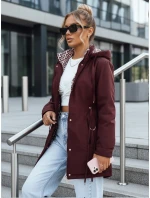 Dámská bunda parka s odepínací kapucí FashionStreet bordó TY5349