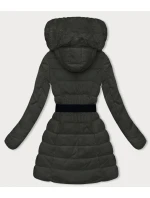 Péřová dámská zimní bunda v army barvě (2M-007) Péřová dámská zimní bunda v army barvě (2M-007)