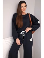 Dámský komplet máslo mikina + kalhoty modrá