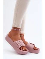 Dámské Pěnové Žabky Na Platformě S Sponou Big Star NN274A663 Růžové Dámské Pěnové Žabky Na Platformě S Sponou Big Star NN274A663 Růžové