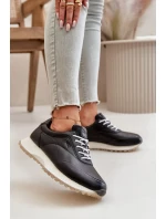 Dámské Sneakers Sportovní Obuv Z Eko Kůže Big Star OO274024 Hi-Poly System Černé