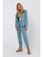 M761 Mikina s kapucí na zip a klokaní kapsou - agave M761 Mikina s kapucí na zip a klokaní kapsou - agave