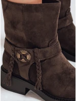 Dámské semišové hnědé boty FashionStreet ZY1098