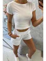 Bavlněná souprava se šortkami bílá Bavlněná souprava se šortkami bílá