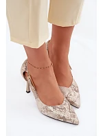 Lodičky Vinceza s výřezy a zlatým sponou 62288 s hadím vzorem