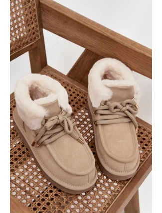 Dámské sněhule D.Franklin z přírodního semiše – světle béžové