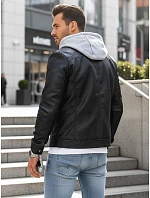 Pánská kožená bunda černá FashionStreet TX4330