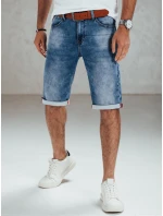 Pánské modré džínové šortky s páskem FashionStreet SX2558