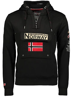 Pánská sportovní mikina Geographical Norway GYMCLASS BLACK DB MEN 100 s kapucí, černá (WU4185H-GN-BLACK)