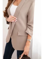 Dámská sako bez zapínání s podšívkou S/M fango