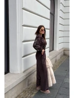 Dámské sněhule na platformě s kožešinou a výšivkou tmavě béžové Querina