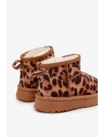 Dětské a juniorské zateplené sněhule s kožíškem Mireya – panterka/bronzové