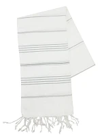 The One Towelling Hamam Sultan Hamam ručník "Sultan" 48.1019 white/grey The One Towelling Hamam Sultan Hamam ručník "Sultan" 48.1019 white/grey