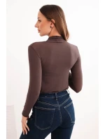 Dámská kašmírová halenka s rolákem a dlouhým rukávem hnědá Dámská kašmírová halenka s rolákem a dlouhým rukávem hnědá