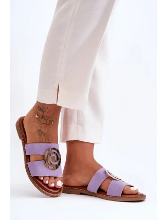 Módní Pantofle S Lesklou Ozdobou Fialové Deep Breath Módní Pantofle S Lesklou Ozdobou Fialové Deep Breath