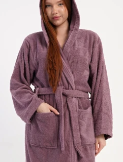 Dámský župan dlouhý s kapucí Vřes