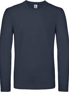 B&C #E150 LSL Tričko s dlouhým rukávem 01.005T navy