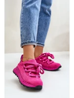 Semišové Dámské Tenisky S Tlustými Šnůrkami Fuchsie Artiker 54C1461