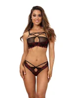 Sexy tanga V-10028 černá/červená - Axami