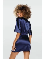 Dámský saténový župan 90 Tmavě modrá - DKaren Dámský saténový župan 90 Tmavě modrá - DKaren