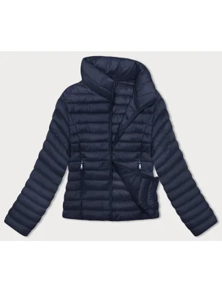 Tmavě modrá prošívaná dámská bunda se stojáčkem (16M9111-215)