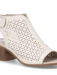 Remonte béžové Remonte dámské kožené sandály Rieker R8777-60