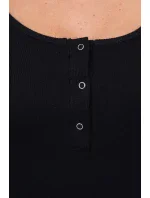 Šaty s knoflíkovým výstřihem černé