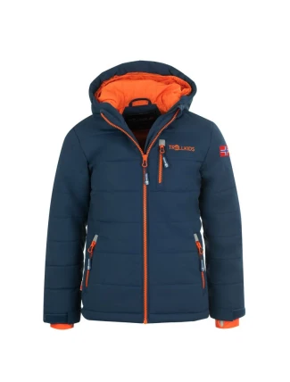 Dětská lyžařská bunda Trollkids Hemsedal Snow Jacket XT mystic blue/orange hardy blue (513-142)