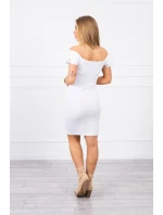 Pruhované šaty s volánky bílé Pruhované šaty s volánky bílé