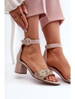 Sandály Na Podpatku Maciejka 04141-49 Béžové Sandály Na Podpatku Maciejka 04141-49 Béžové